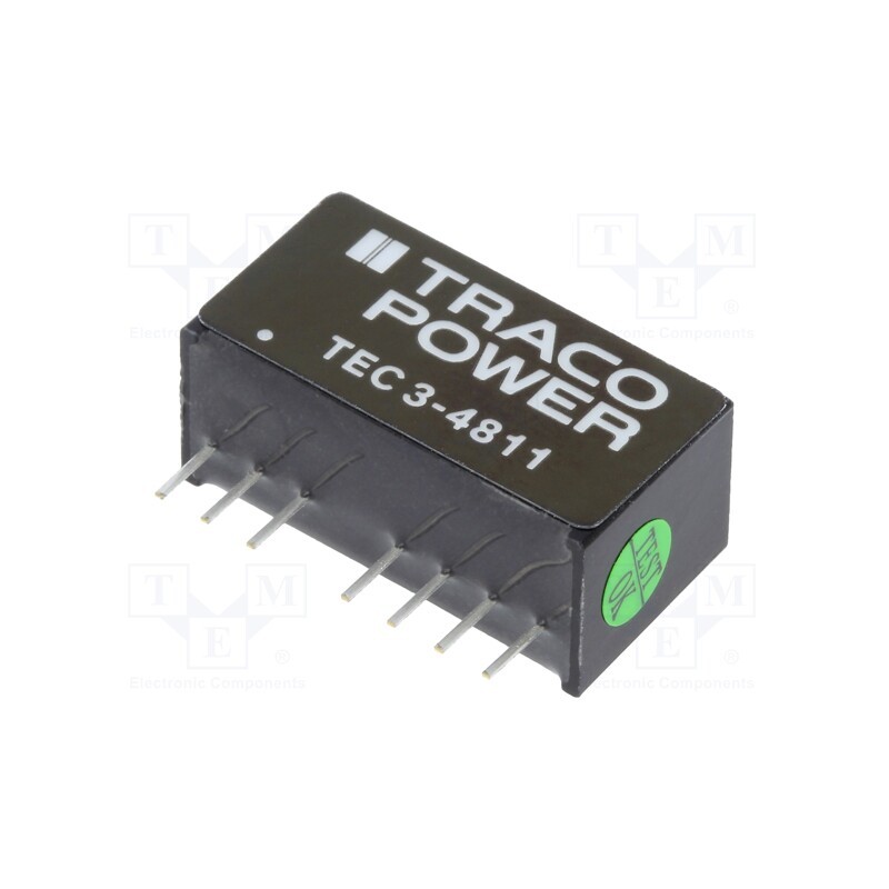 1 pcs x TRACO POWER - TEC 3-4811 - Converter: DC/DC, 3W, Uin: 36÷75V, Uout: 5VDC, Iout: 600mA, SIP8