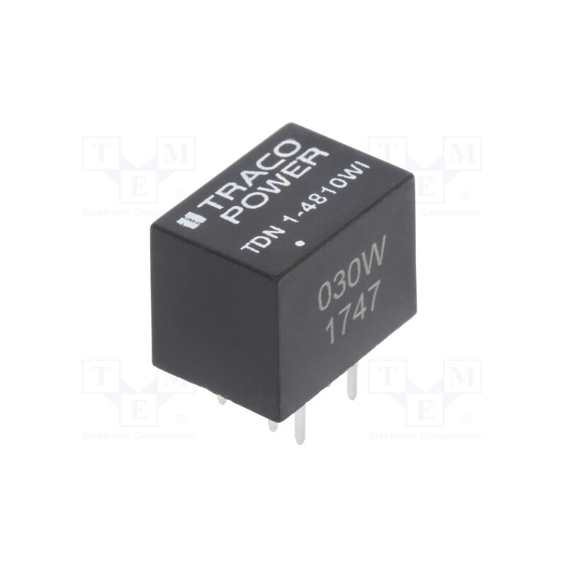 1 pcs x TRACO POWER - TDN 1-4810WI - Converter: DC/DC, 1W, Uin: 18÷75V, Uout: 3.3VDC, Iout: 300mA, DIP