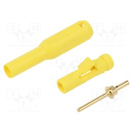 1 pcs x STu00c4UBLI - 65.3339-24 - Connector: 1,5mm banana, plug, yellow, Connection: soldered