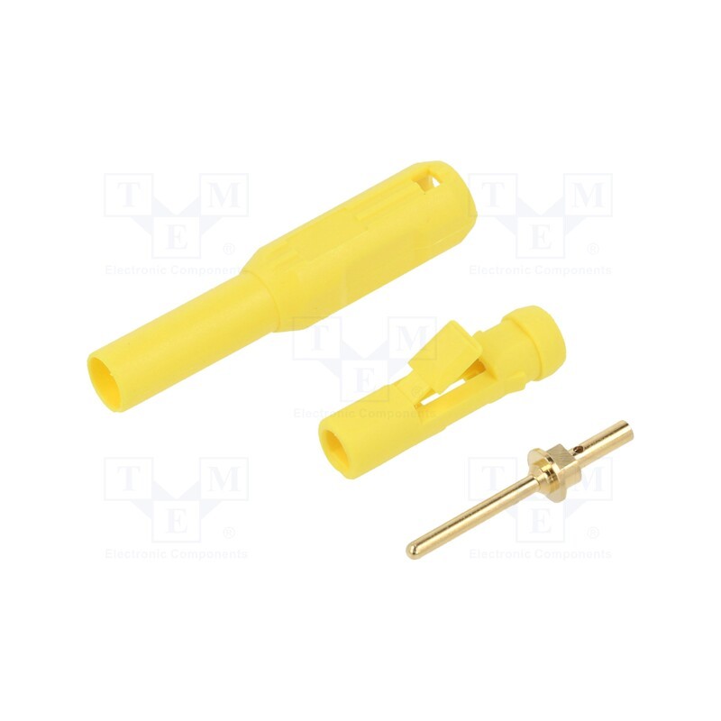 1 pcs x STu00c4UBLI - 65.3339-24 - Connector: 1,5mm banana, plug, yellow, Connection: soldered