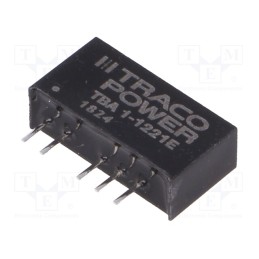 1 pcs x TRACO POWER - TBA 1-1221E - Converter: DC/DC, 1W, Uin: 10.8÷13.2V, Uout: 5VDC, Uout2: -5VDC, SIP7