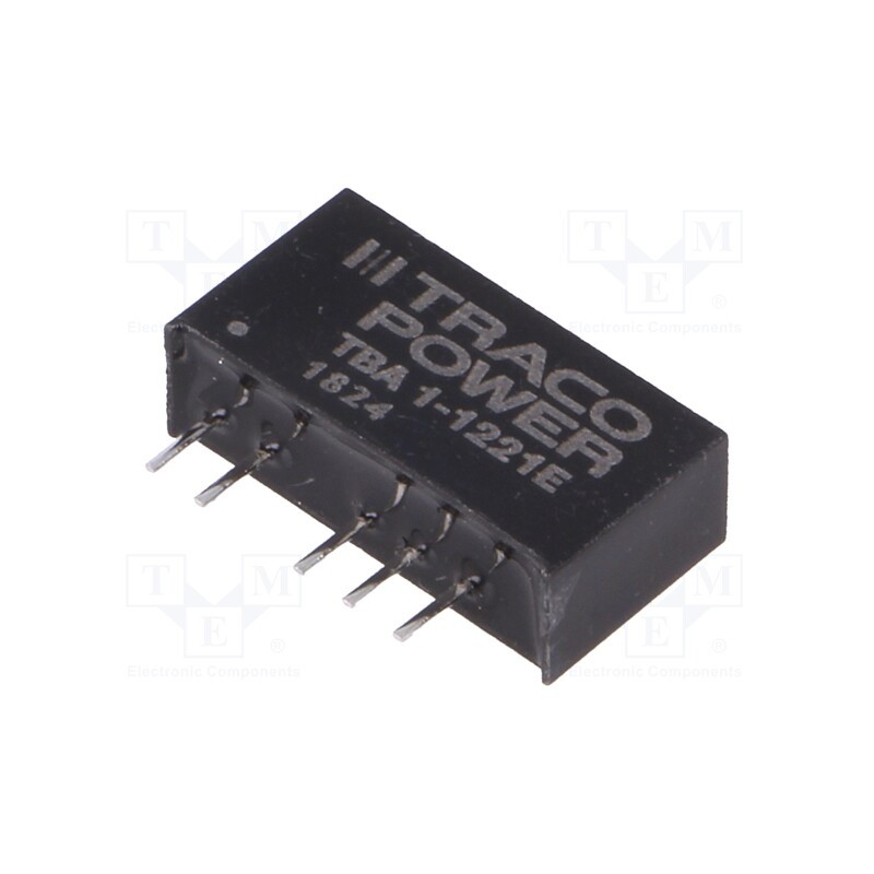 1 pcs x TRACO POWER - TBA 1-1221E - Converter: DC/DC, 1W, Uin: 10.8÷13.2V, Uout: 5VDC, Uout2: -5VDC, SIP7