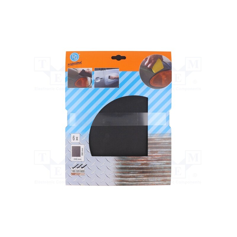 1 set x PG PROFESSIONAL - 355.76 - Cleaning cloth: sandpaper, 230x280mm, 6pcs.