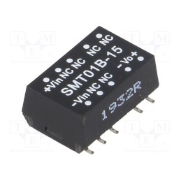 1 pcs x MEAN WELL - SMT01B-15 - Converter: DC/DC, 1W, Uin: 18÷36V, Uout: 15VDC, Iout: 6.7÷67mA, SMD
