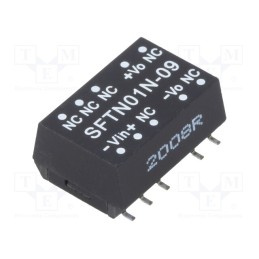 1 pcs x MEAN WELL - SFTN01N-09 - Converter: DC/DC, 1W, Uin: 21.6÷26.4V, Uout: 9VDC, Iout: 11.1÷111mA