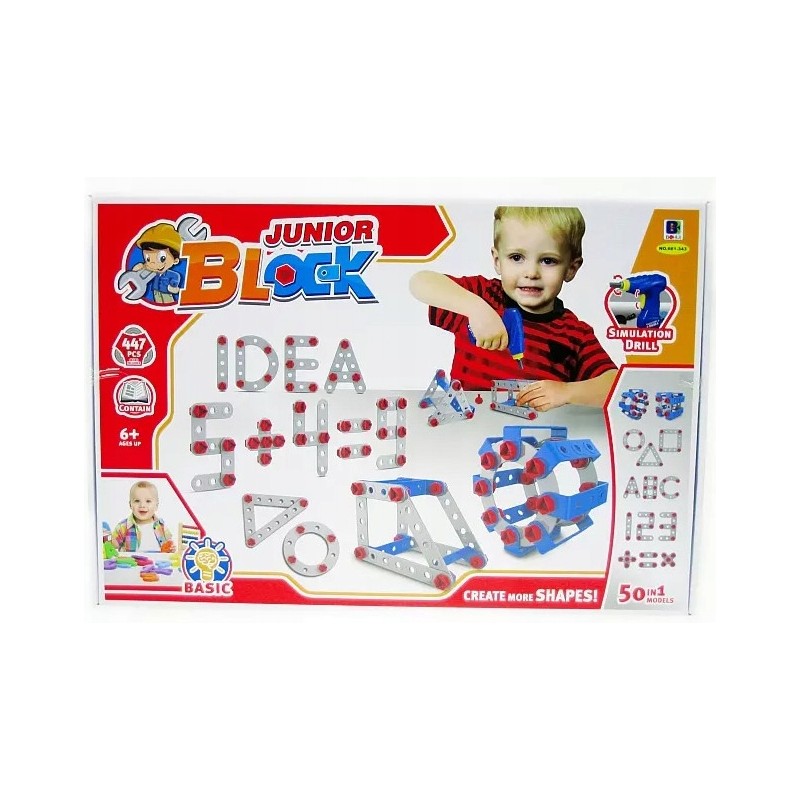 Toy construction set with a screwdriver 447 pcs