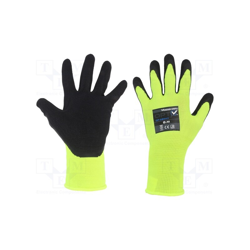 1 set x WONDER GRIP - 52936 - Protective gloves, Size: 8,M, green (light), polyester, Opty