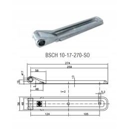 Side hinge set, 270mm trailer side