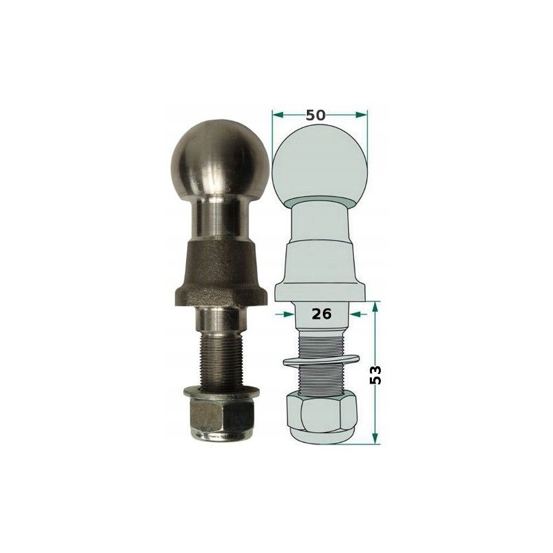 Quad hitch ball, hooks, trailer ball pin