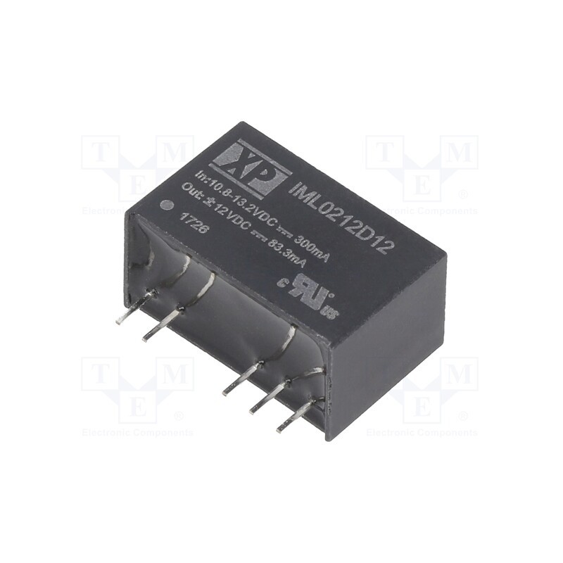 1 pcs x XP POWER - IML0212D12 - Converter: DC/DC, 2W, Uin: 10.8÷13.2V, Uout: 12VDC, Uout2: -12VDC
