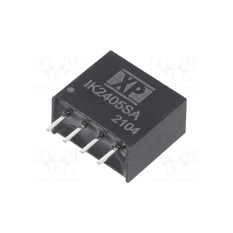 1 pcs x XP POWER - IK2405SA - Converter: DC/DC, 250mW, Uin: 24V, Uout: 5VDC, Iout: 50mA, SIP, 80kHz
