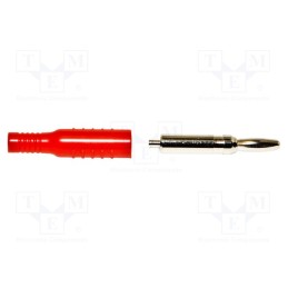 1 pcs x MUELLER ELECTRIC - BU-P5169-2 - Plug, 4mm banana, 15A, red, nickel plated, soldered,crimped, brass