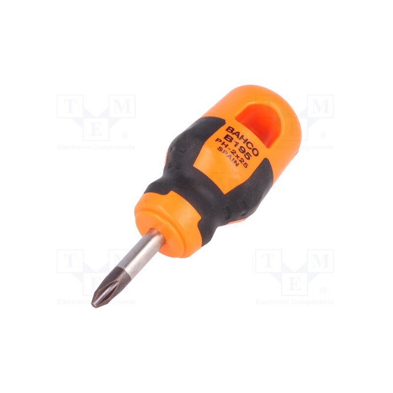 1 pcs x BAHCO - B195.002.025 - Screwdriver, Phillips, PH2, Blade length: 25mm, Overall len: 85mm