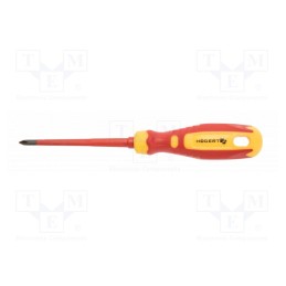 1 pcs x Hu00d6GERT TECHNIK - HT1S969 - Screwdriver, slim, insulated, Pozidriv®, PZ2, 100mm, 1kVAC