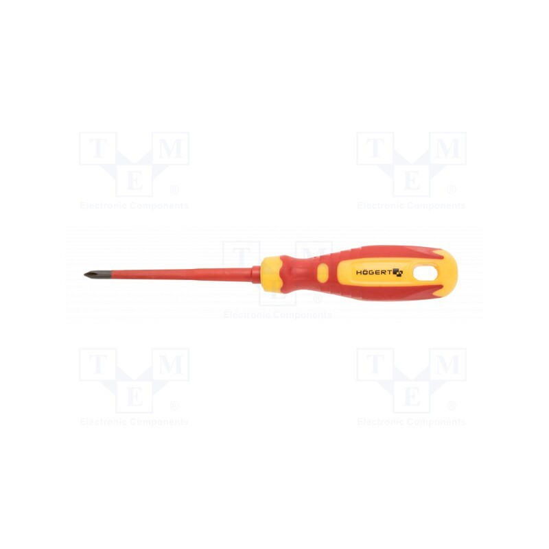 1 pcs x Hu00d6GERT TECHNIK - HT1S969 - Screwdriver, slim, insulated, Pozidriv®, PZ2, 100mm, 1kVAC