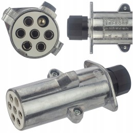 Spiral semi-trailer cable, metal plug, 7 pin, type S, 4 m