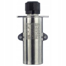 Spiral semi-trailer cable, metal plug, 7 pin, type S, 4 m