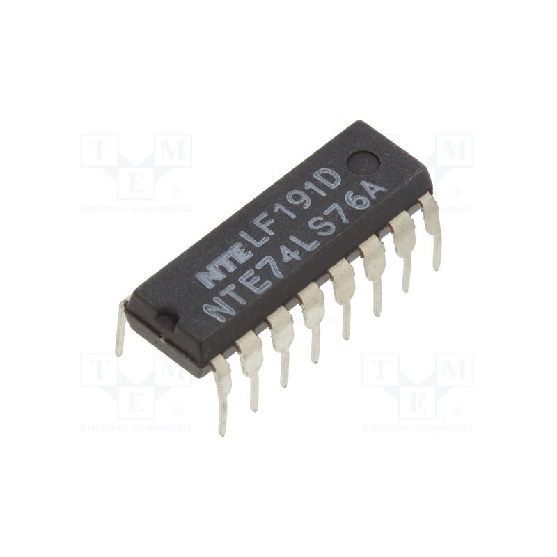 1 pcs x NTE Electronics - NTE74LS76A - IC: digital, JK flip-flop, Ch: 2, TTL, THT, DIP16