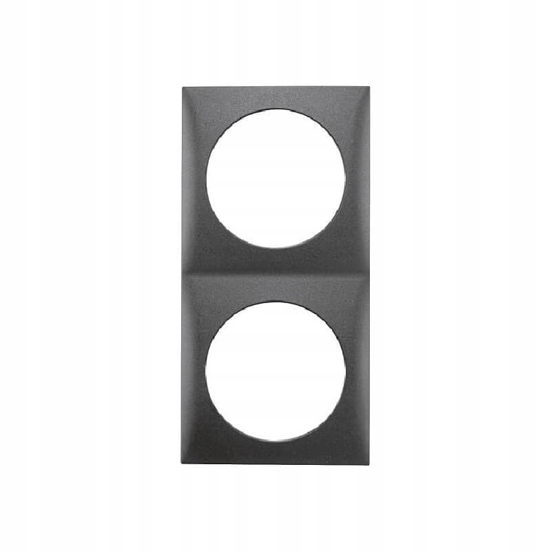 Berker round anthracite double frame
