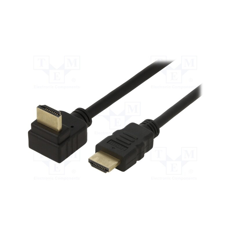 1 pcs x Goobay - 61263 - Cable, HDCP 2.2,HDMI 2.0, HDMI plug,HDMI plug 270°, PVC, 0.5m