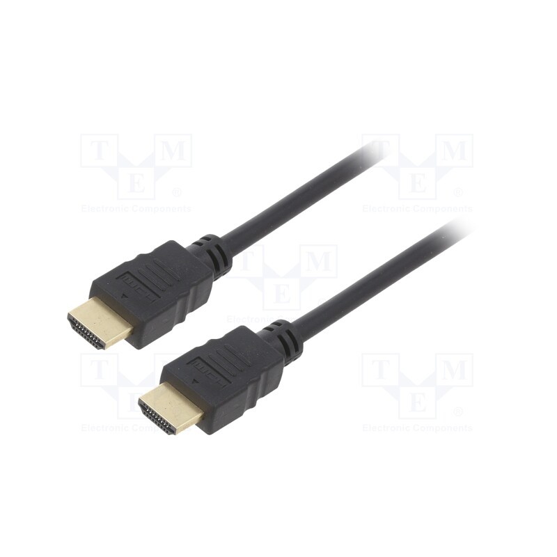 1 pcs x Goobay - 60608 - Cable, HDMI 1.4, HDMI plug,both sides, 0.5m, black, 30AWG