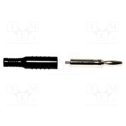 1 pcs x MUELLER ELECTRIC - BU-P5169-0 - Plug, 4mm banana, 15A, black, nickel plated, soldered,crimped