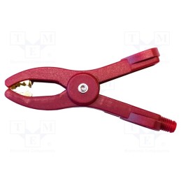 1 pcs x MUELLER ELECTRIC - BU-111-2 - Crocodile clip, 50A, Grip capac: max.25mm, Overall len: 107mm, red