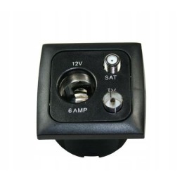 C line 12v ant sat socket, black isobox frame