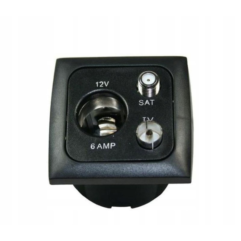 C line 12v ant sat socket, black isobox frame