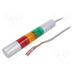 1 pcs x PATLITE - LR4-302WJBU-RYG - Signaller: signalling column, LED, red/amber/green, 24VDC, IP65