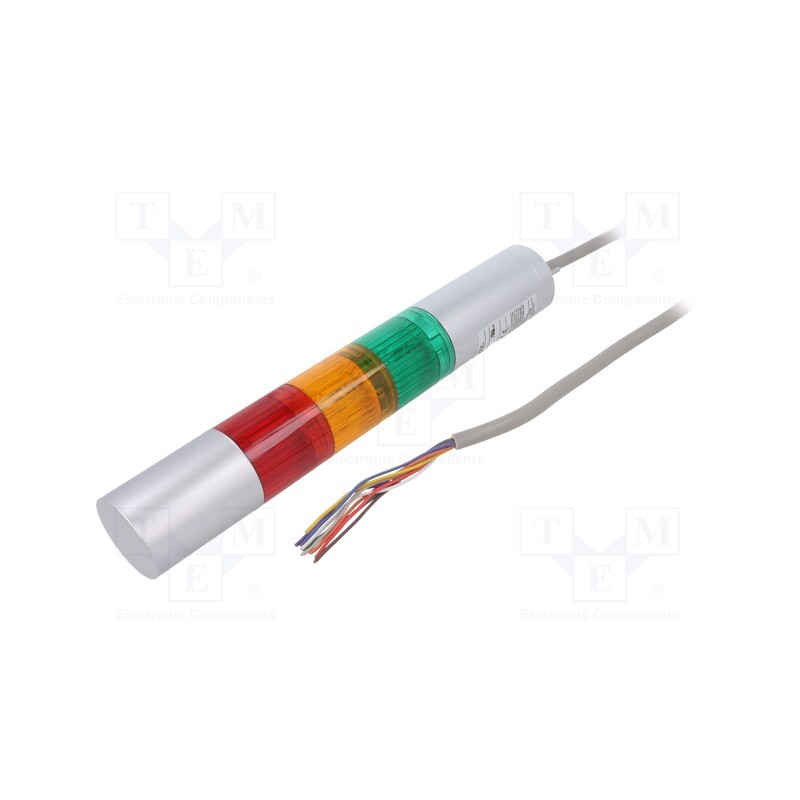 1 pcs x PATLITE - LR4-302WJBU-RYG - Signaller: signalling column, LED, red/amber/green, 24VDC, IP65