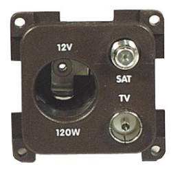 Electrical socket for 12v satellite TV, camper, trailer