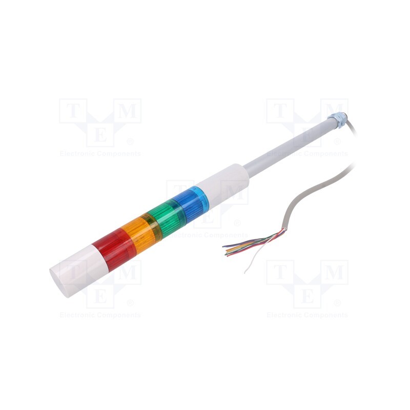 1 pcs x PATLITE - LR4-402LJBW-RYGB - Signaller: signalling column, LED, red/amber/green/blue, 24VDC