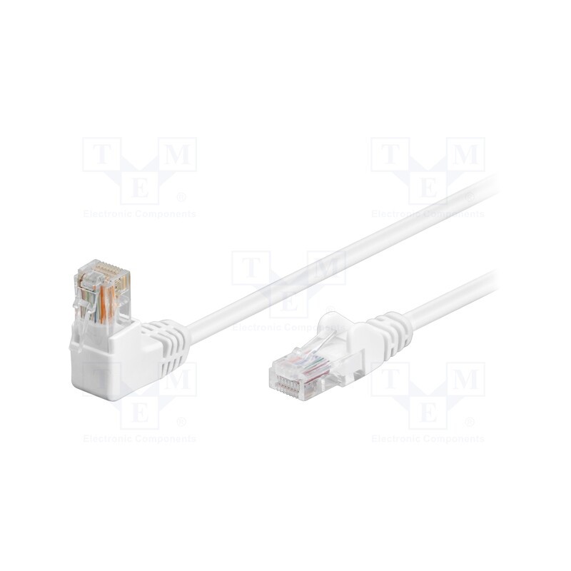 1 pcs x Goobay - 94163 - Patch cord, U/UTP, 5e, stranded, CCA, PVC, white, 1m, 26AWG