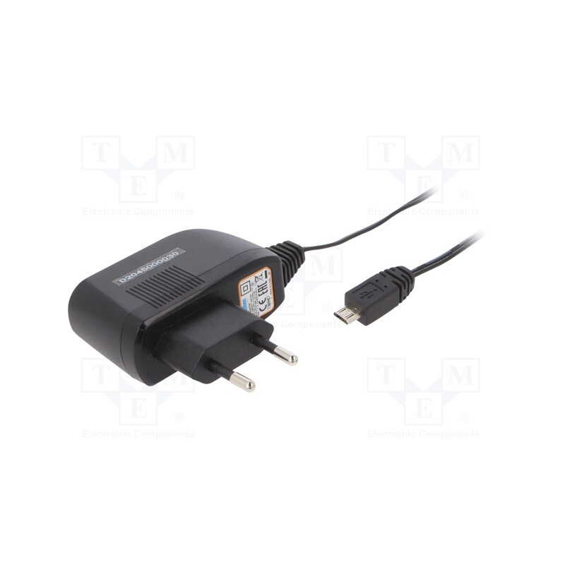 1 pcs x AIMTEC - AMA5EU1-050100Y - Power supply: switched-mode, plug, 5VDC, 1A, 5W, Plug: EU, 73%, black
