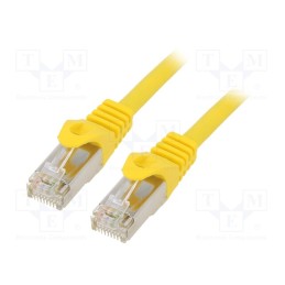 1 pcs x GEMBIRD - PP6A-LSZHCU-Y-3M - Patch cord, S/FTP, 6a, solid, Cu, LSZH, yellow, 3m, 27AWG, Cablexpert