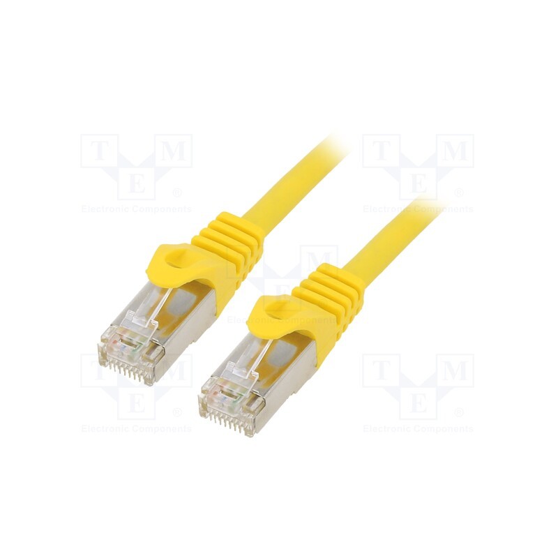 1 pcs x GEMBIRD - PP6A-LSZHCU-Y-3M - Patch cord, S/FTP, 6a, solid, Cu, LSZH, yellow, 3m, 27AWG, Cablexpert