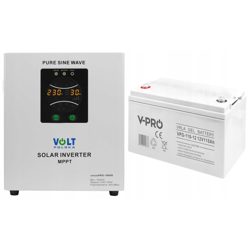 UPS inverter sine pro 1000s 1000va mppt40a constant phase gel 110ah