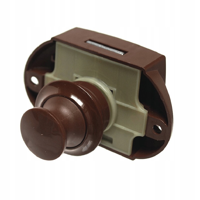 Push lock lock, cabinet lock, button for a camper