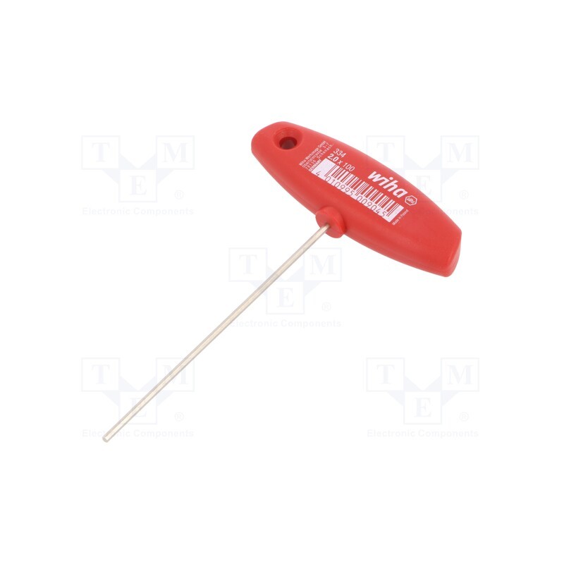 1 pcs x WIHA - 904 - Wrench, hex key, HEX 2mm, Overall len: 126mm, Kind of handle: T