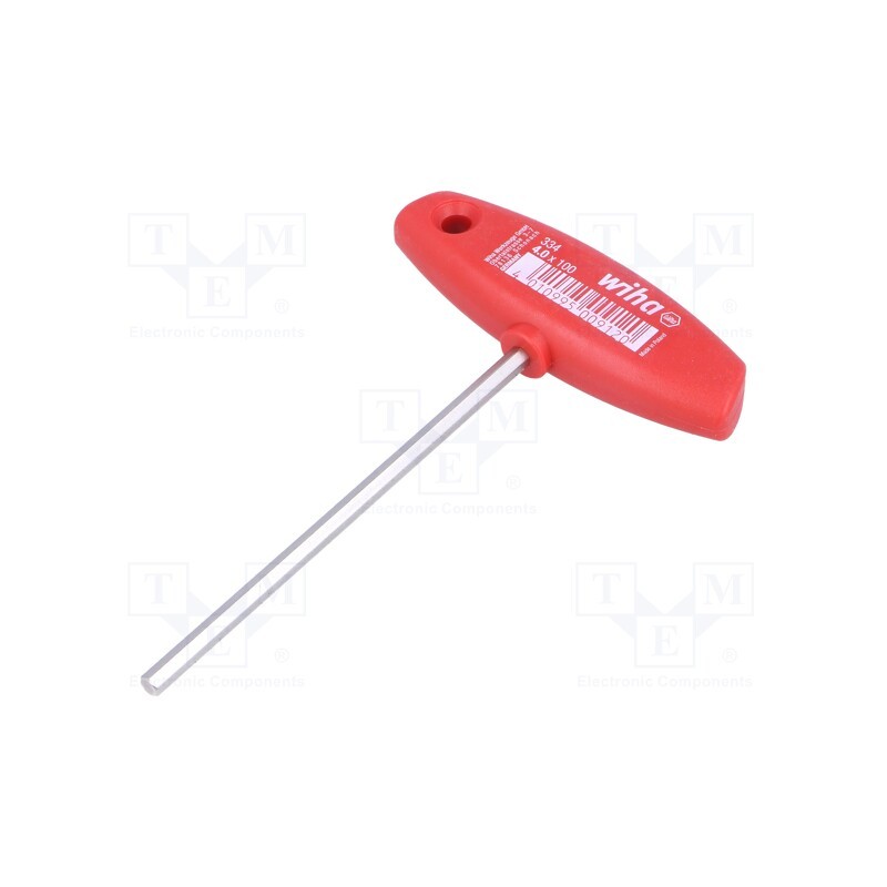 1 pcs x WIHA - 912 - Wrench, hex key, HEX 4mm, Overall len: 126mm, Kind of handle: T