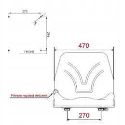 Seat without shock absorption, adjustable 470 forklift