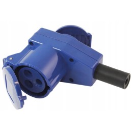 CEE adapter plug, right angle connector with socket