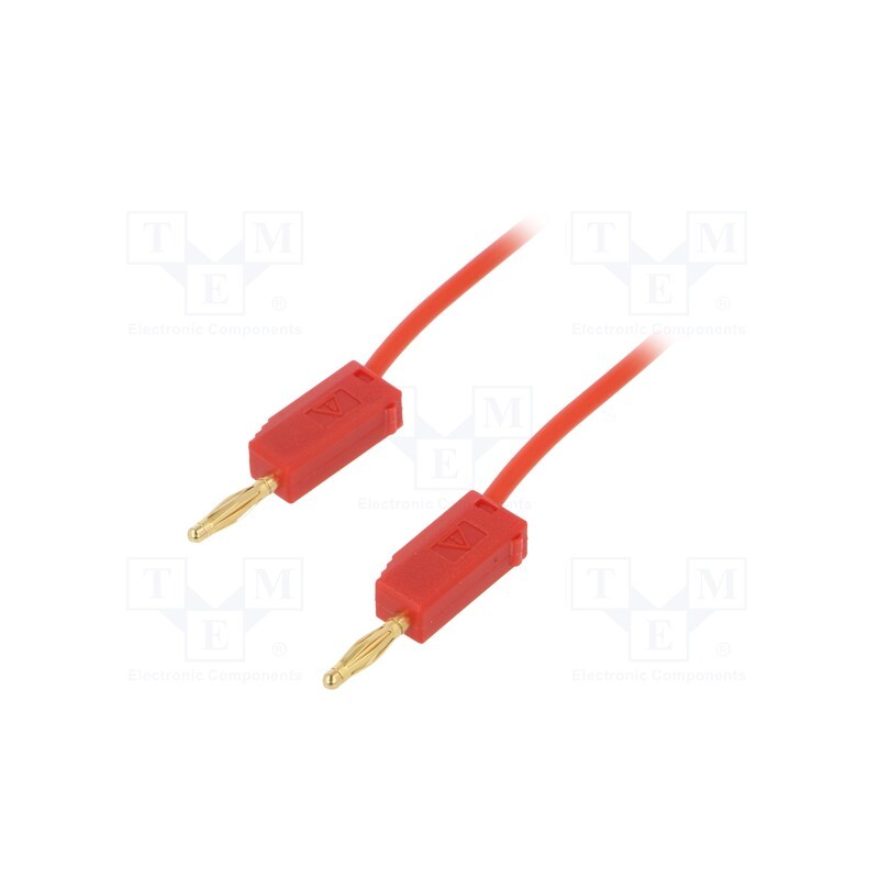 1 pcs x STu00c4UBLI - 28.0039-03022 - Test lead, 60VDC, 30VAC, 10A, banana plug 2mm,both sides, red