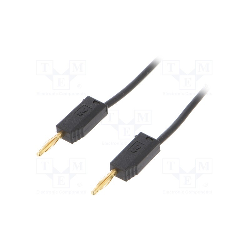 1 pcs x STu00c4UBLI - 28.0039-03021 - Test lead, 60VDC, 30VAC, 10A, banana plug 2mm,both sides, black