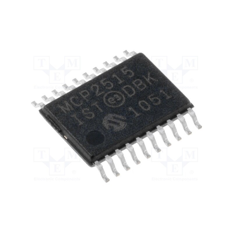1 pcs x MICROCHIP TECHNOLOGY - MCP2515-I/ST - IC: CAN controller, 1Mbps, 2.7÷5.5VDC, TSSOP20, -40÷85°C