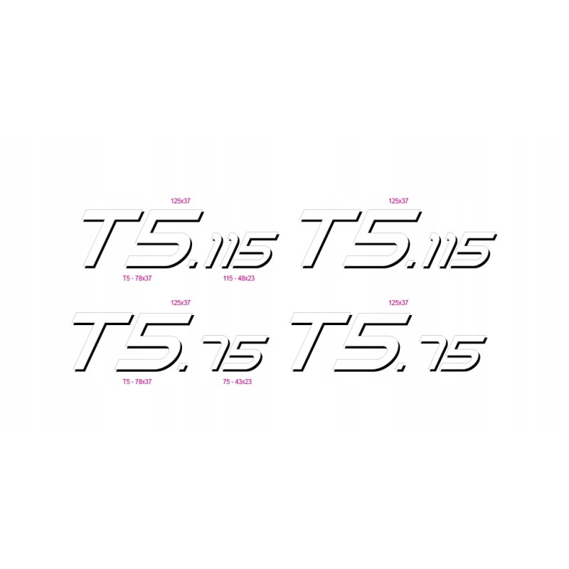 Sticker inscription new holland t5 115 t5 75 2 pieces