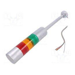 1 pcs x PATLITE - LR6-302PJBU-RYG - Signaller: signalling column, LED, red/amber/green, 24VDC, IP65