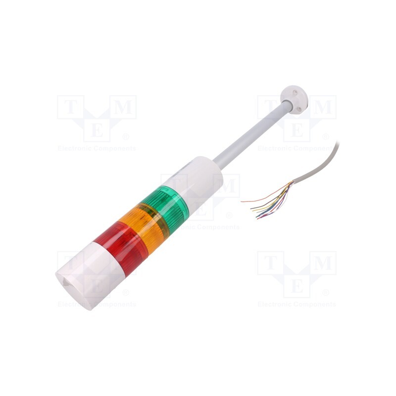 1 pcs x PATLITE - LR6-302PJBW-RYG - Signaller: signalling column, LED, red/amber/green, 24VDC, IP65