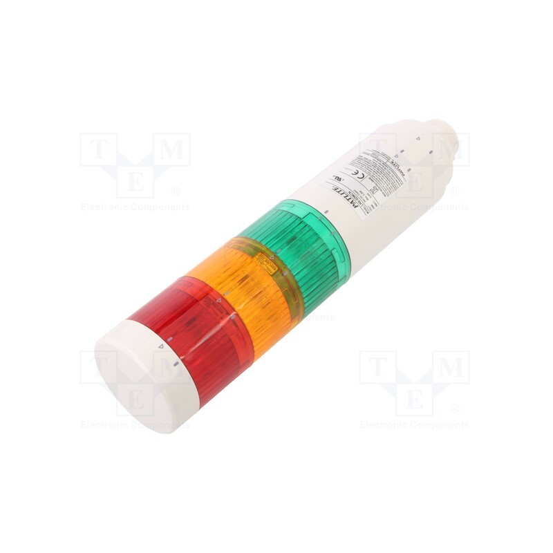 1 pcs x PATLITE - LR6-302WCNW-RYG - Signaller: signalling column, LED, red/amber/green, 24VDC, IP65